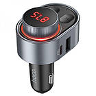 FM-трансмітер Hoco E72 Alegria PD30W car BT FM transmitter Колір Черно-Сірий