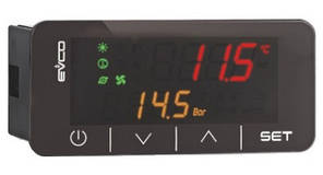 EV3K01XOCT світлодіодний дисплей EVCO серії Vled 3, чорний, врізний монтаж у двері щита