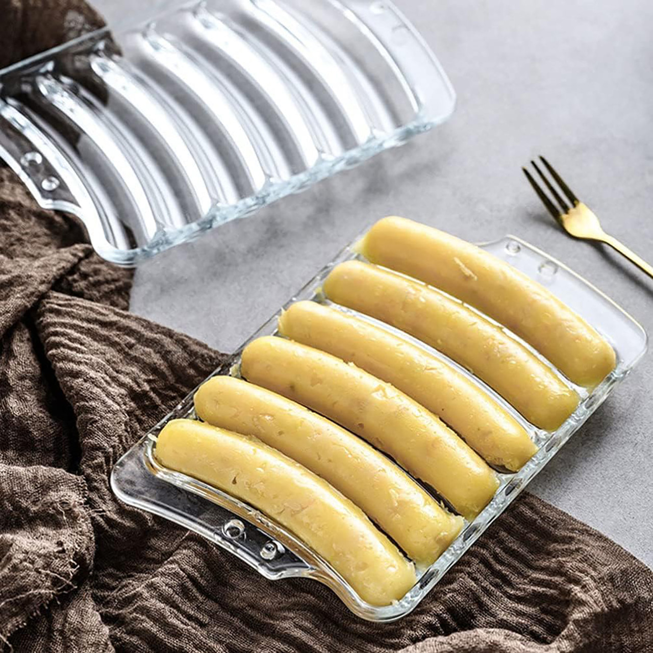 Форма скляна для запікання випічки домашніх хот догів, сосисок, ковбасок, кебаба, фото 1
