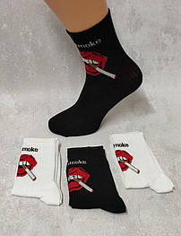 Шкарпетки жіночі Crazy Socks 2212-D Dont smoke розпродаж вис. стрейч різні кольори р.35-41 (уп.12 па