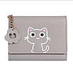 Сірий, красивий жіночий гаманець із котиком. Дитяче портмоне. Гаманець для дівчинки. Котики, кішки, коти, фото 6