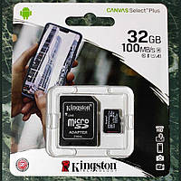 Карта памяти Kingston 32GB microSDHC UHS-I U1 V10 A1 Canvas Select Plus. Новая!