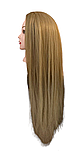 Навчальна манекен голова з довгим волоссям 75 см Балванка для перукаря навчальна, фото 3