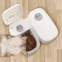 Автоматическая кормушка для животных Pets Joy комплект 2 шт по 600 мл с таймером и нескользящими ножками,TM
