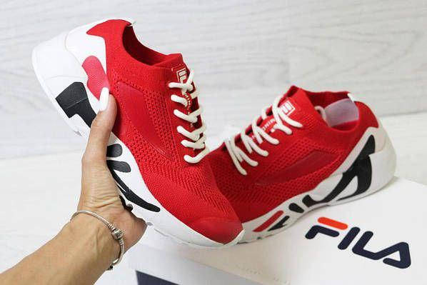 Кроссовки FILA Mind One RED/ white КРАСНЫЕ на белой высокой подошве ОРИГИНАЛ текстиль весна лето, фото 1