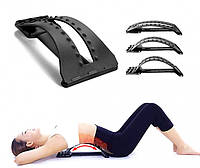 Тренажер спортивний місток масажер для спини і хребта 3-х рівневий Magic Back Support чорний FSN