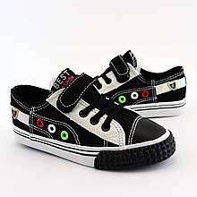 9535A Дитячі кеди для хлопчиків чорні на липучці тм Том.м розмір 33 - устілка 20 см