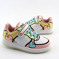 01239H Детские кроссовки для девочки цветные с рисунком липучка тм BiKi