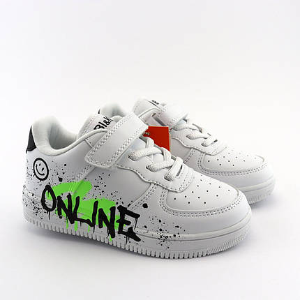 01230A Білі дитячі сліпони OnLine на липучці Тм BiKi, фото 1