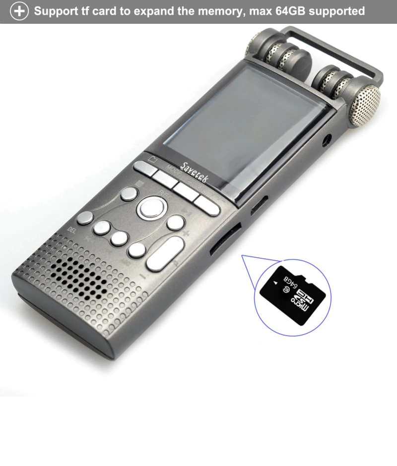Профессиональный стерео диктофон Savetek GS-R06, 16Gb, Оригинал - фото 2 - id-p2116920816