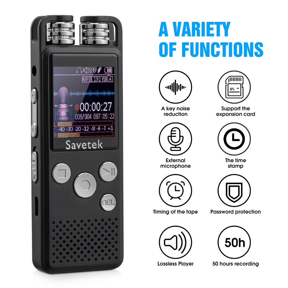 Профессиональный стерео диктофон Savetek GS-R07, 8Gb, Оригинал - фото 8 - id-p2116920823