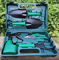 Набор садовых инструментов 5 в 1 для сада огорода, Ручной садовый посадочный инвентарь в чемодане