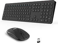 Комплект клавиатуры и мыши LeadsaiL - тихая беспроводная мышь 2,4G и тонкая клавиатура немецкая раскладка