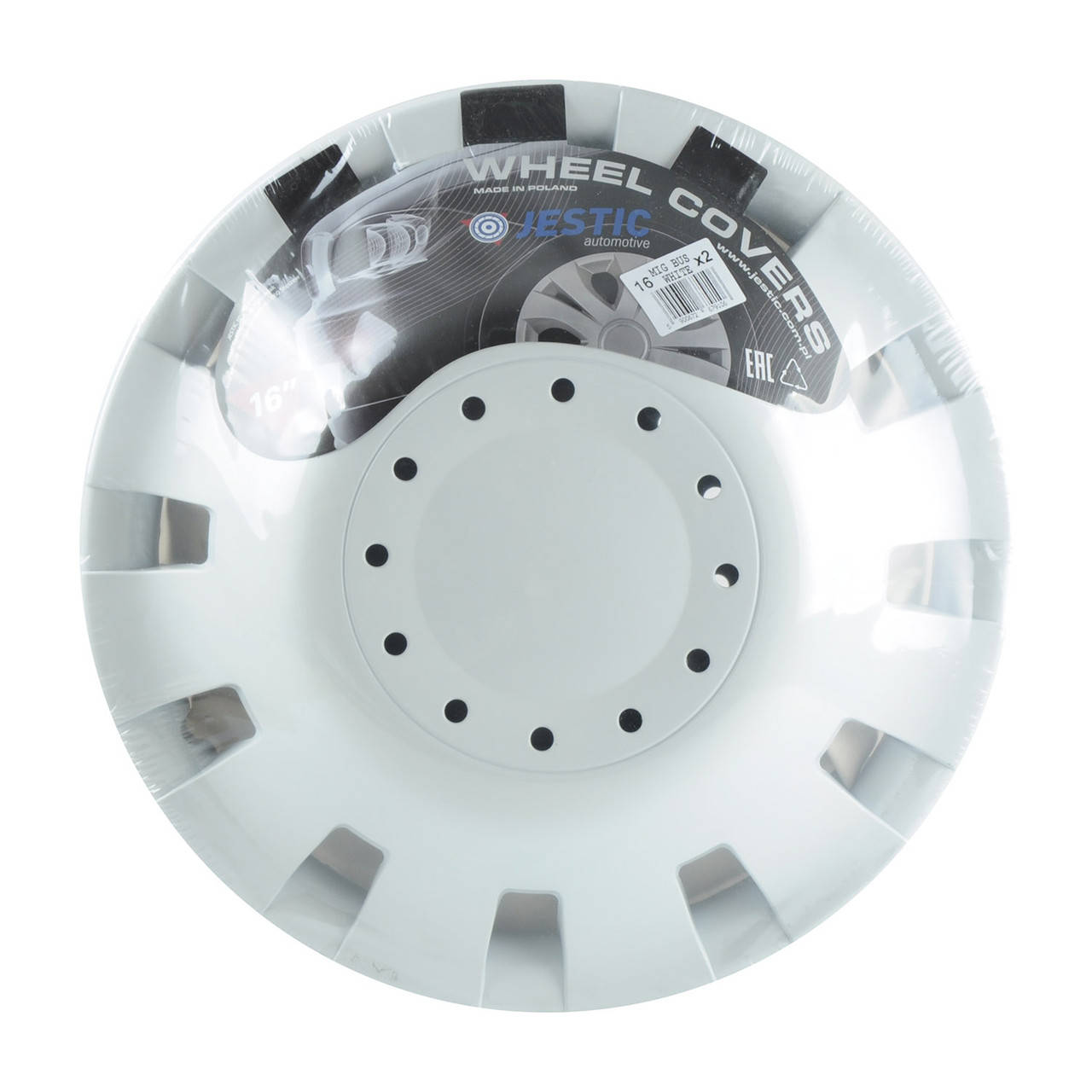 

Колпаки на колеса R16 Jestic MIG PLUS WHITE (2шт ) Газель дутая перед