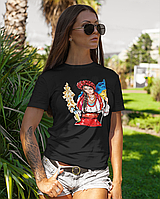 Женская футболка Mishe Патриотическая с украинской символикой 44 Черный 200219 LP, код: 7951995