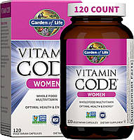Премиальные органические женские витамины Garden Of Life Vitamin Code Womens Multi 120 капсул