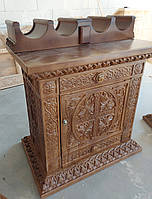 Свечной стол для храма с резьбой по дереву (размер на заказ)