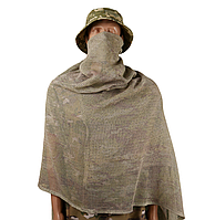 Тактический маскировочный шарф-сетка Мультикам 2.2х1м, военный шарф для ВСУ