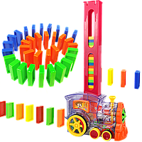 Детская развивающая игрушка поезд домино машинка Happy Truck domino паровозик домино 100 деталей FSN