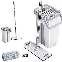 Комплект для уборки с ведром швабра с вертикальным отжимом Лентяйка Cleaning Kit автоматический отжим FSN