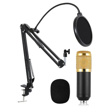 Мікрофон студійний M-800U Мікрофон зі стійкою та вітрозахистом Gold