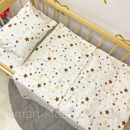 Дитячий комплект постільної білизни 3 в 1 в ліжечко, постіль в ліжечко 3 предмети для новонароджених