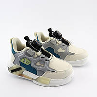Дитячі кросівки для хлопчиків автоматичні шнурки на закрутках бежеві тм Том.м