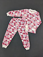 Пижама детская из байки для девочки Габби Hearts 104см розовая 10916