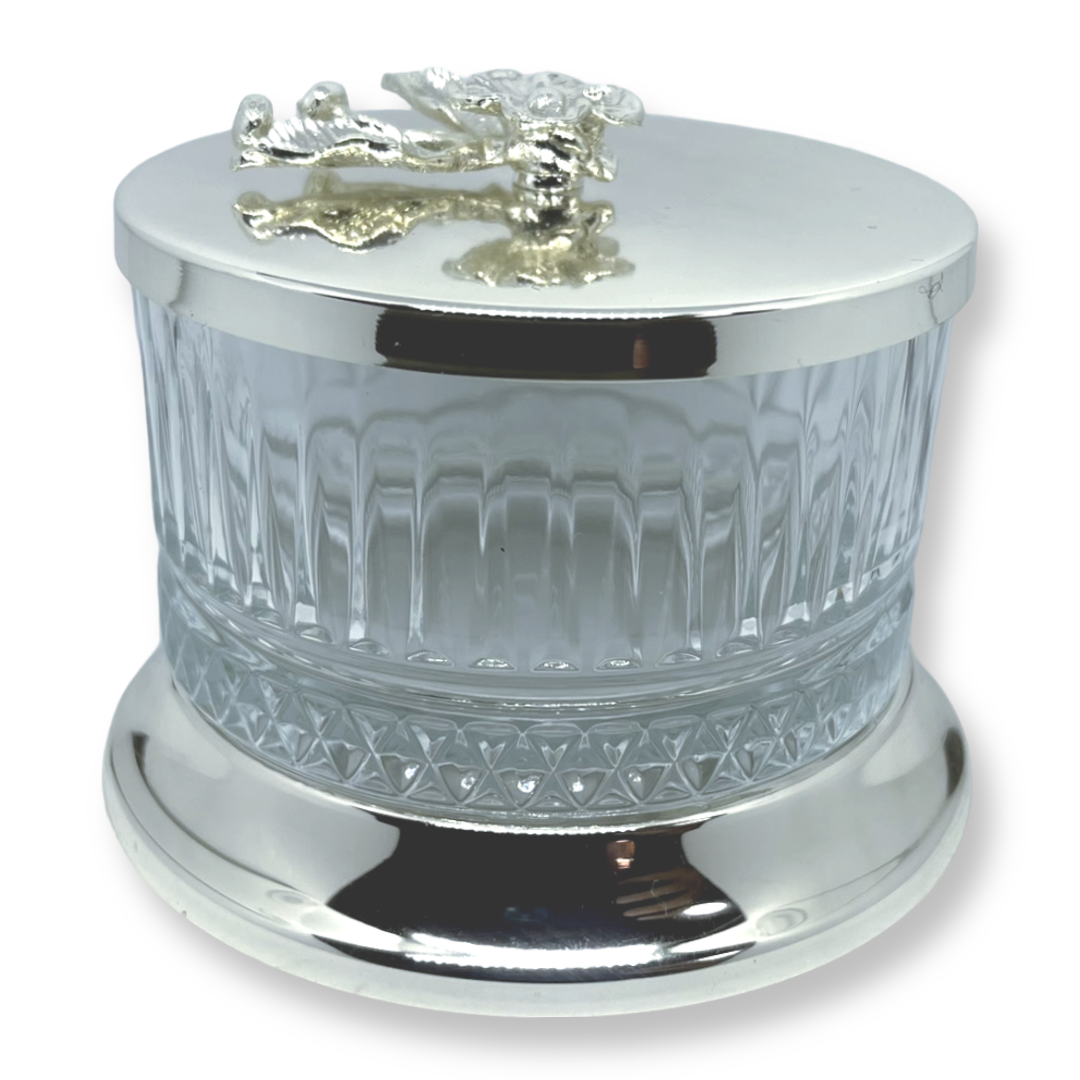 Кришталева цукорниця MCA Vizyon з мельхіором з посрібленням, фото 1