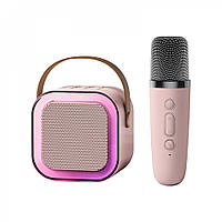 Мини-детское караоке K12 с беспроводным микрофоном розового цвета,TS