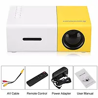 Мультимедийный портативный проектор YG300 с динамиком White-Yellow, Мини-проектор Led Projector,PM