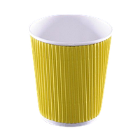 Стакан бумажный одноразовый гофрированный 110 мл 25 шт желтый (ripple)