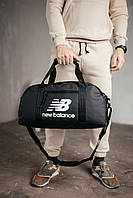 Мужская Спортивная сумка New Balance Кожаная для тренировок Дорожная с плечевым ремнем Плотная Большая Нью Бал