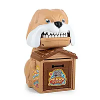 Детский сейф - копилка с охраняющей собакой - кусакой за будкой с кнопками в виде зубов, сейф копилка,AS