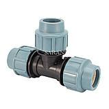 Трійник затискний 110х110х110 для поліетиленових труб ПНД, фото 2