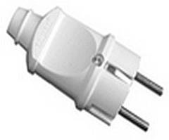 Вилка пряма з заземленням 2к PDC-E 41-0020, White
