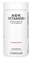 Codeage, A, D, K Vitamins+, витамины A, D, K 180 капсул