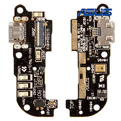 Шлейф для Asus ZenFone 2 (ZE500CL), конектора заряджання, мікрофона, з компонентами, оригінал