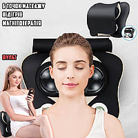 Покращена роликова масажна подушка з підігрівом Massage Pillow 8802-003 магнітотерапія, пульт CHS