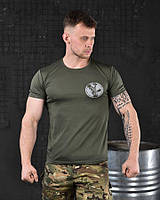 Тактическая потоотводящая футболка Odin dzen олива, тактическая футболка олива, военная футболка олива для НГУ