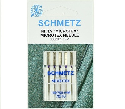 Голки Schmetz "Microtex" № 70 з особливо гострим тонким вістрям