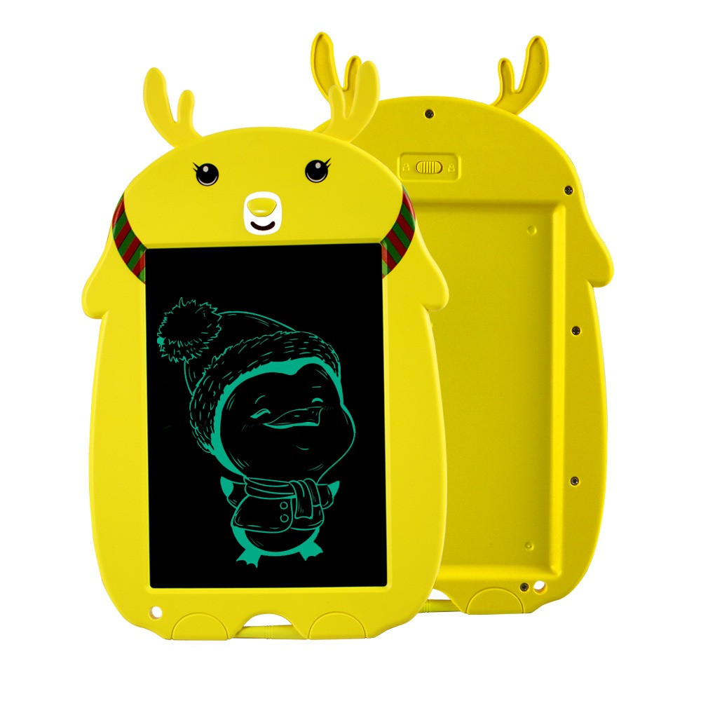 Детский графический планшет для рисования A-Toys Writing Tablet LCD DC 101 со стилусом Желтый CHS - фото 3 - id-p2117001130