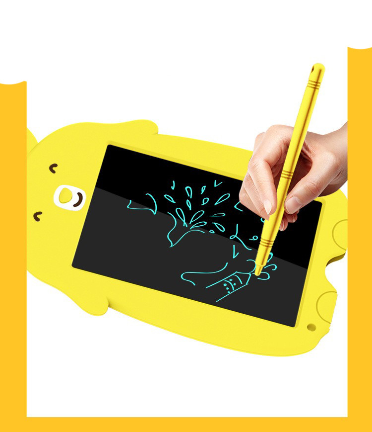 Детский графический планшет для рисования A-Toys Writing Tablet LCD DC 101 со стилусом Желтый CHS - фото 7 - id-p2117001130