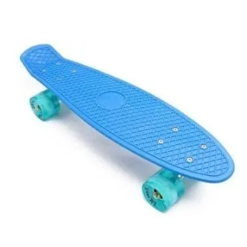 Безшумний пенніборд "Maraton MP440014" з кінцевим загином Single Kick 55 см (синій) PU колеса, що світяться