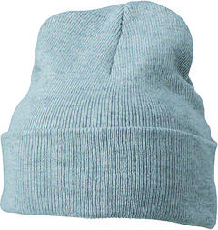 В'язана шапка з закотом колір світло-сірий Myrtle Beach mb7500