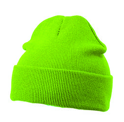 В'язана шапка з закотом колір лайм Myrtle Beach mb7500
