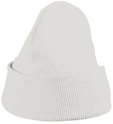 В'язана шапка з закотом колір білий Myrtle Beach mb7500