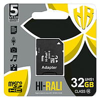 Карта пам'яти microSDHC (UHS-1) 32GB class 10 Hi-Rali (з адаптером)