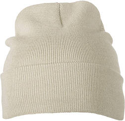 В'язана шапка з закотом колір тілесний Myrtle Beach mb7500
