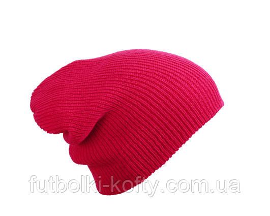 Трикотажна шапка біні довга малиновий Myrtle Beach mb7955, фото 1